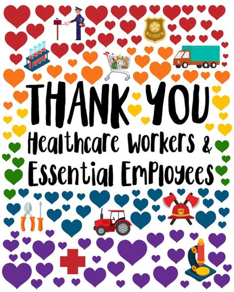 Thank You Health Care Workers Sign Digital Download Etsy