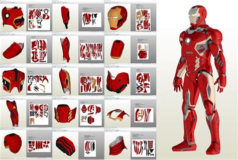 Mark 45 Pepakura Pattern Diy Iron Man Suit Pepakura Pepakura Iron Man