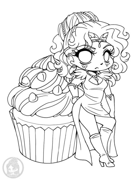 Pomegranate Cupcake Chibi Lineart By Yampuff Cute Coloring Pages