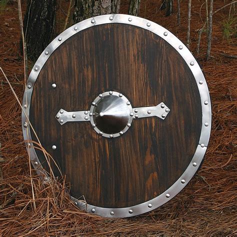 Brown Wooden Round Viking Shield Museum
