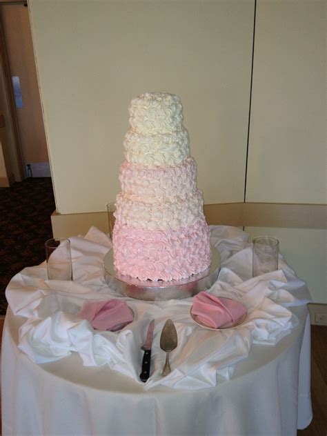 Ombré Rosette Tiered Wedding Cake Desserts Tiered Wedding Cake