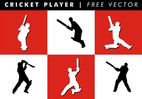 Cricket Player Free Vector 100887 Vector Art At Vecteezy