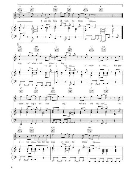 the king of wishful thinking by go west digital sheet music for piano vocal guitar piano