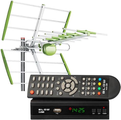 Cyfrowy Zestaw DVB T Tuner DVB T T2 BLOW 4606HD Antena Kierunkowa