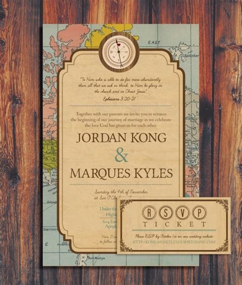 Travel Theme Wedding Invitation By Conteurco On Etsy