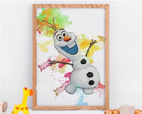 Olaf The Snowman Instant Download Digital Printable Art Print Etsy