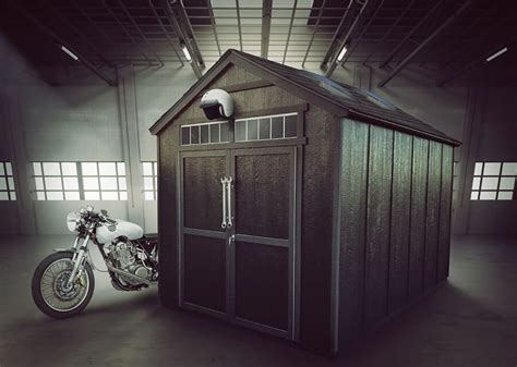 Motorcycle Shed Transformation Outdoor Storage Design Ideas