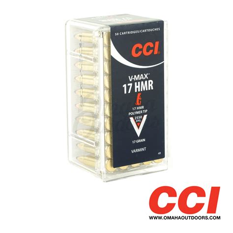 Cci Ammo 17 Hmr 17 Gr Poly Tip V Max 50 Round Box 49 Omaha Outdoors