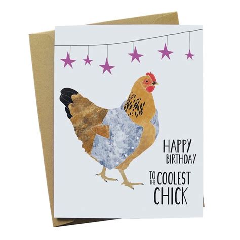 Paper Wolf Design Coolest Chick Birthday Card British Isles
