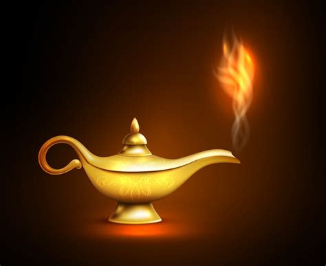 Realistyczna Lampa Aladdin Darmowy Wektor