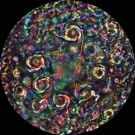 Cyclones At Jupiters North Pole Appear As Swirls Of Striking Colors