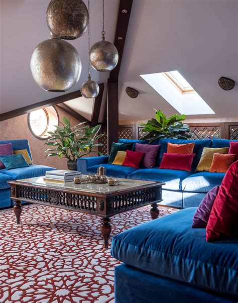Attic Boho Chic Living Room Drenched In Plenty Of Bright Color Boho