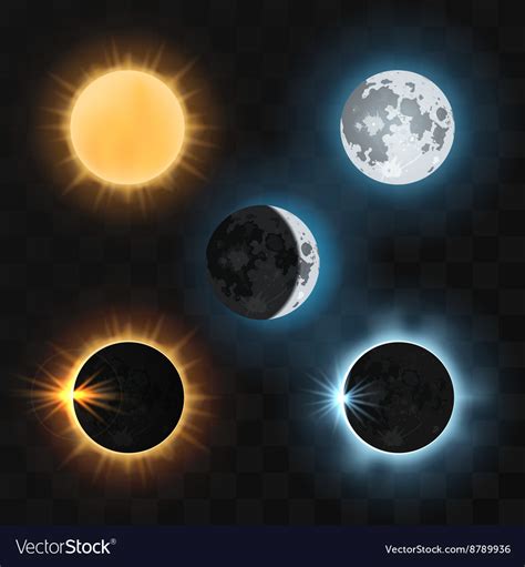 Sun Moon Eclipses Royalty Free Vector Image Vectorstock