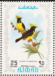 Stamp Sultan Tit Melanochlora Sultanea Ajman Exotic Birds Mi Aj