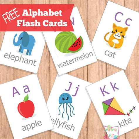 2 sets of free pdf with 26 printable alphabet cards in upper case and lower case, colored or simply print, cut and use for anything you like. Printable Alphabet Flash Cards - ABC - itsybitsyfun.com