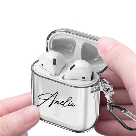 Custom Airpod Case With Keychain Customized Name Airpod Case Etsy