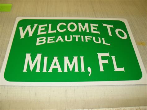 Welcome To Miami Florida Metal Sign 4 Garage Man Cave Home