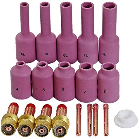 TIG Long Gas Lens Collet Alumina Cup Kit Fit WP 17 18 26 Welding Torch
