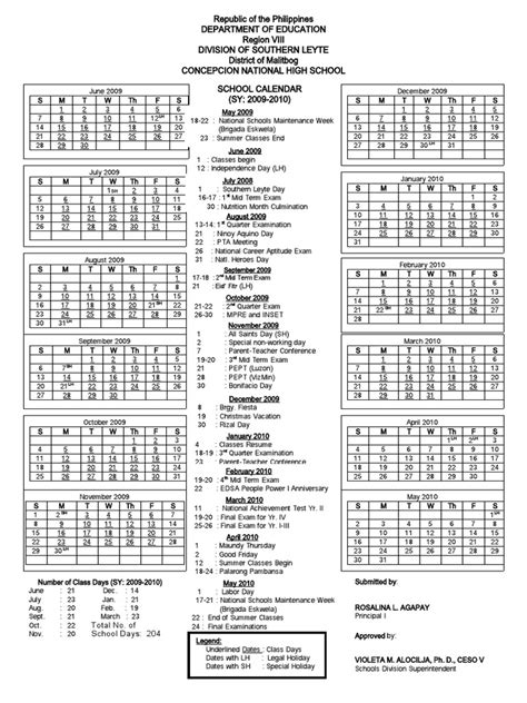 School Calendar 2009 2010 Pdf Observances Holidays