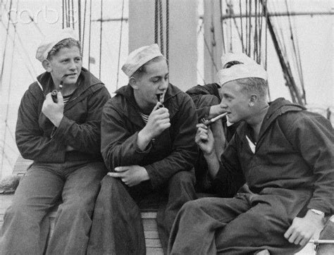 Danish Sailor Cadets Smoking Pipes Vintage AdonisMale