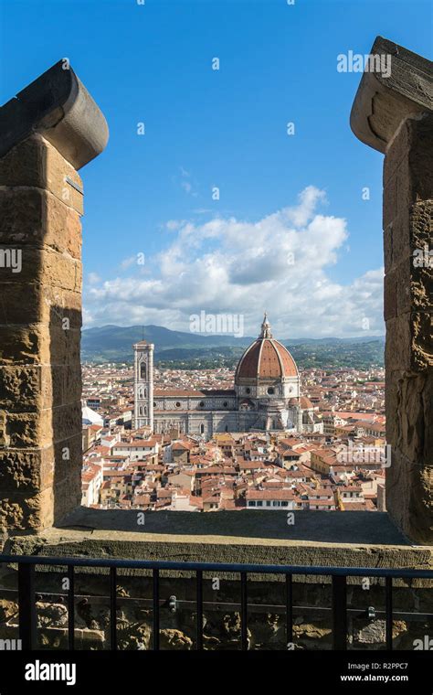 Florence Palazzo Vecchio Tower Ascent View On Dome Stock Photo Alamy