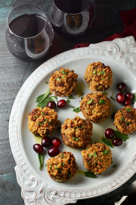 Stuffed mushrooms have been a cocktail party favorite for years; Thanksgiving Leftovers: Cornbread Stuffing Stuffed Mushrooms : Stuffing Stuffed Mushrooms The ...