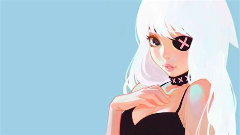 Wallpaper Drawing Illustration Digital Art Women Long Hair Anime Black Hair Ilya