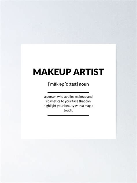 Makeup Artist Definition Dictionary Collection Poster For Sale By