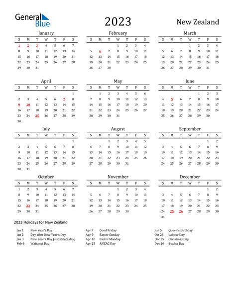 New Zealand Public Holidays 2023 Calendar Get Latest 2023 News Update