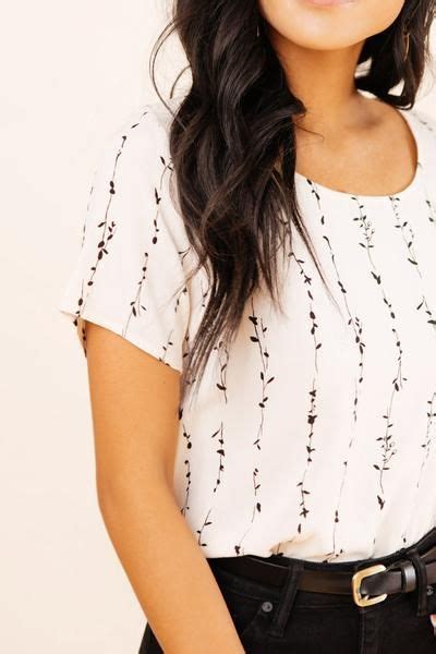 Vine Patterned Top In Cream Böhme Top Pattern Tops Fashion