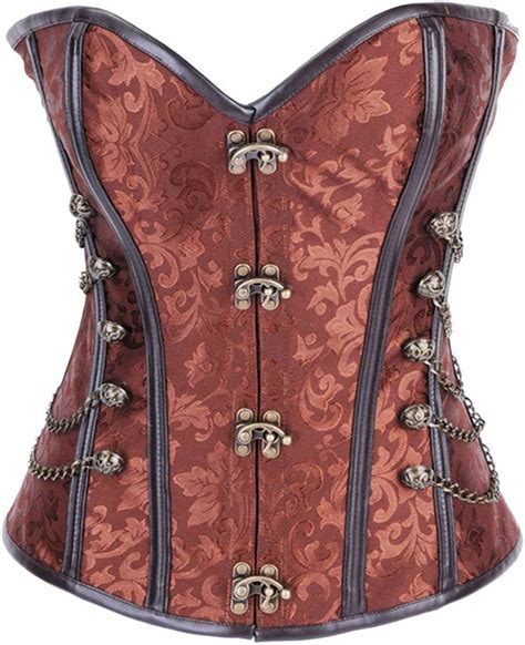 Women Steampunk Corset And Bustier Marken Classic For Party Mode Holloween With Jungs Chain Body