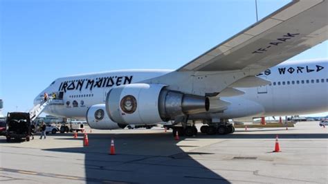 Iron Maidens Ed Force One Lands At Vancouver International Aiport