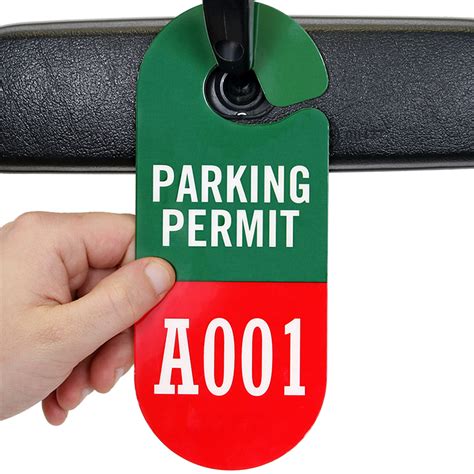 Racetrack Numbered Parking Permit Hang Tag Sku Pp 0190