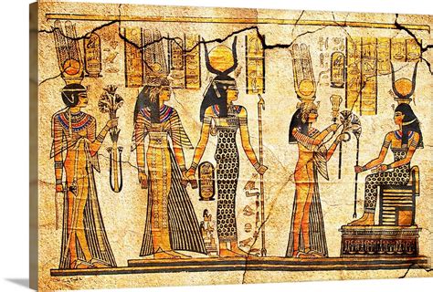 Vintage Egyptian Papyrus Signed Artwork Framed Wall Hanging Art