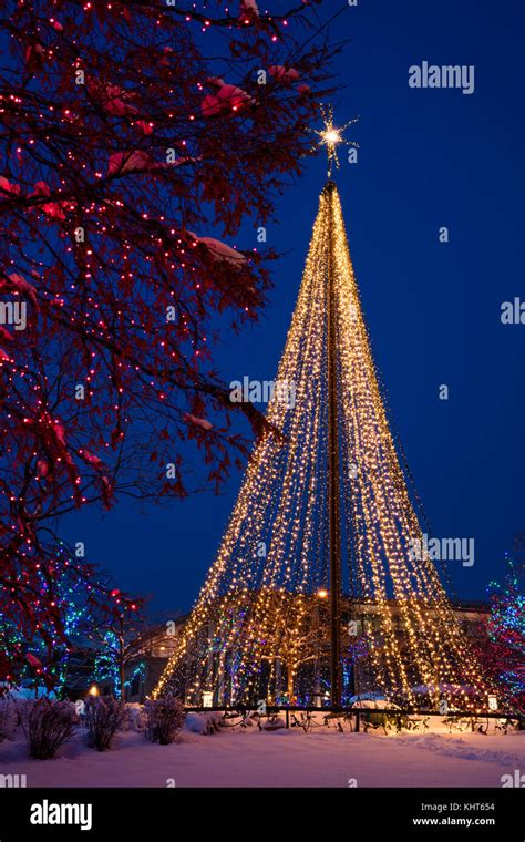 Christmas Lights Temple Square Salt Lake City Utah Stock Photo Alamy