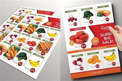 Supermarket Product Flyer Template Psd Size 297×210mm A4 Bleed