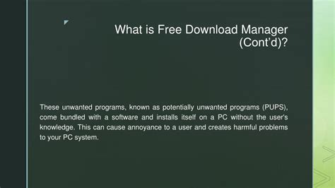 However, you can use other download manager/accelerator programs to handle i have fdm free download manager which has given up being the default downloader , and cant see any options to that end. Please Disable Download Manager - Remove Premium Download Manager - How to remove / The browser ...