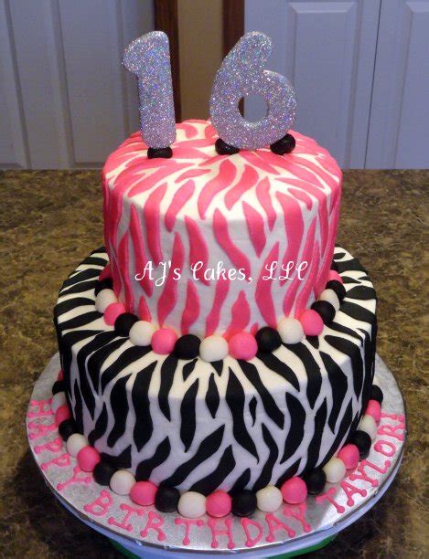 Ajs Cakes Sweet 16 Zebra Cake