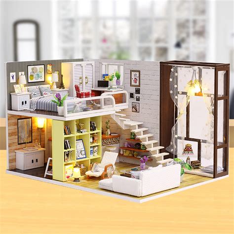 ¿qué tipo de casas de muñecas puedo encontrar? Montar DIY casa de muñecas de juguete de madera Miniatura ...