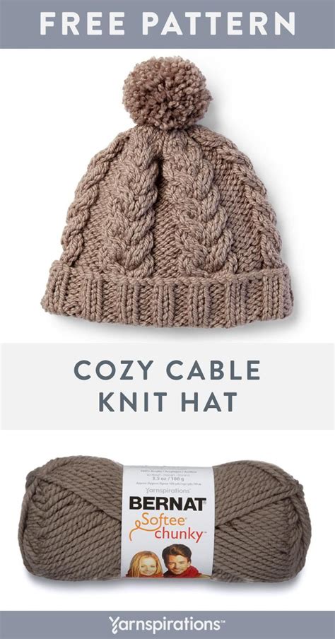 Bernat Cozy Cable Knit Hat Pattern Yarnspirations Cable Knit Hat