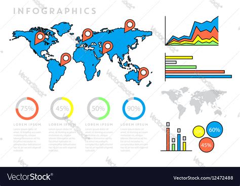 Infographics World Map Royalty Free Vector Image