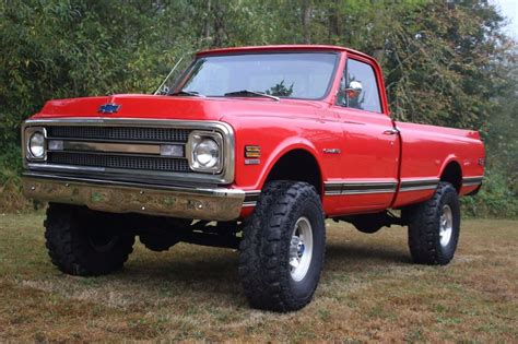 1970 Chevrolet K 20 Pickup Red 4wd Automatic Long Bed 4x4 For Sale