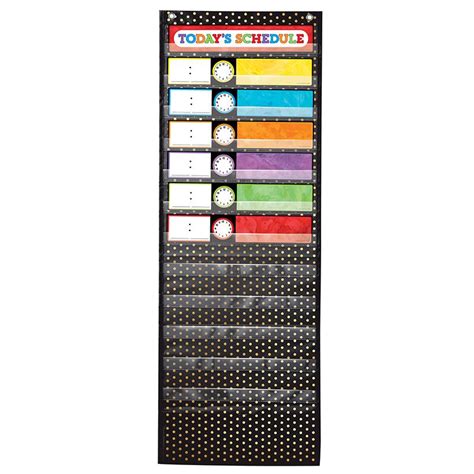 Knowledge Tree Carson Dellosa Education Deluxe Scheduling Gold Polka Dot Pocket Chart