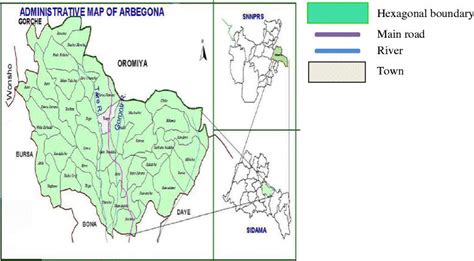 The east hararge zone area and the guji zone of oromia region due to armed conflict and civil unrest. Map of Arbegona district, Sidama zone, SNNPR, Ethiopia ...