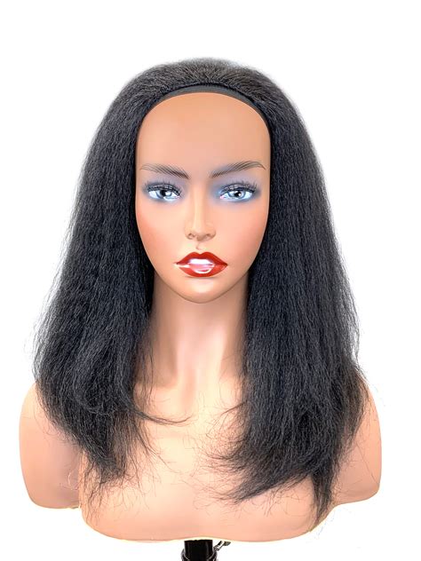 100 Human Hair Half Wig 34 Hair Piece Made With Kinky Etsy Australia