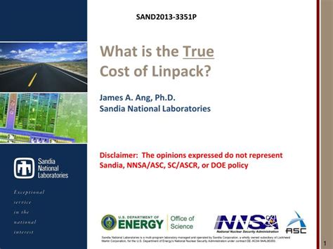 PPT What Is The True Cost Of Linpack James A Ang Ph D Sandia