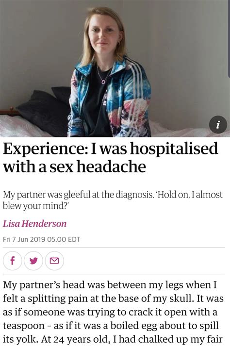I Was Hospitalised With A Sex Headache Rbrandnewsentence