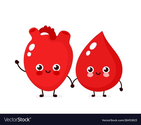 Cute Happy Smiling Blood Drop Royalty Free Vector Image