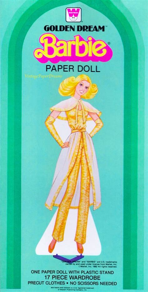 vintage paper doll printable pdf barbie paper doll 80s etsy canada