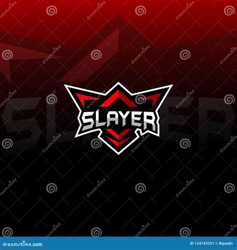 Slayer Text Mascot Illustration Vector Logo Esport Stock Vector